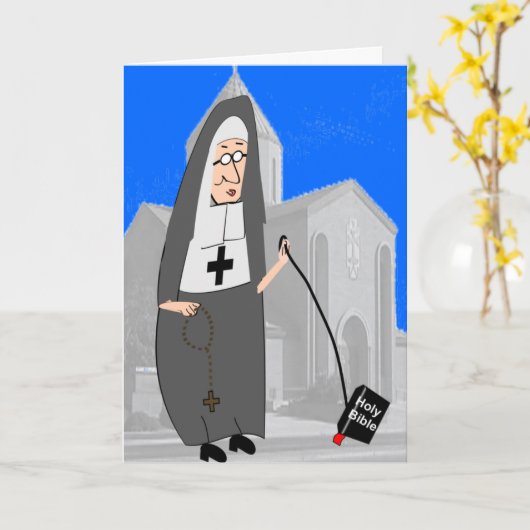 Grappige non Wenskaarten Kaart (Gele Bloem)