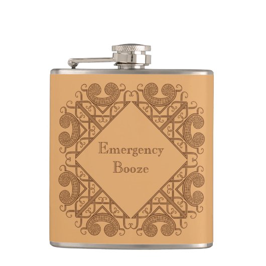 Grappige nooddrank Voeg Jouw tekst Celtic Style to Heupfles (Voorkant)