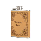 Grappige nooddrank Voeg Jouw tekst patroonrand toe Heupfles (Links)