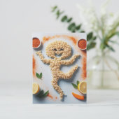 Grappige Noodle Persoon Food Art Briefkaart (Staand voorkant)