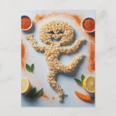 Grappige Noodle Persoon Food Art Briefkaart (Voorkant)