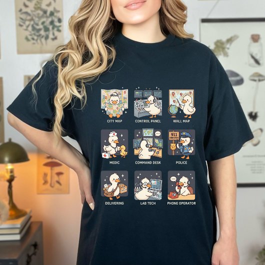 Grappige noodoproepoperator Dwaze Gans-dispatch T-shirt