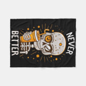 Grappige nooit betere skelet drinkende koffie hall fleece deken (Voorkant (Horizontaal))