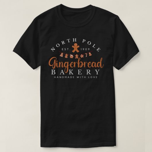 Grappige Noordpool Gingerbread Bakkerij Kerstmis H T-shirt (Design voorkant)