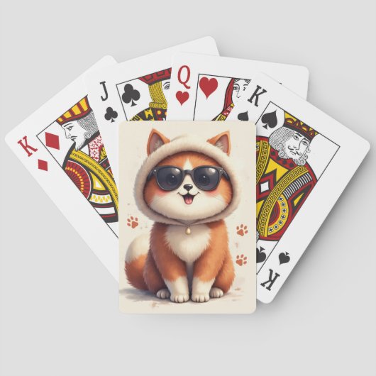 Grappige Noorse Bos Kawaii Kat Pokerkaarten (Achterkant)