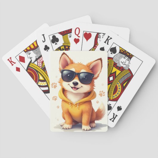 Grappige Noorse Lundehund Kawaii Hond Pokerkaarten (Achterkant)