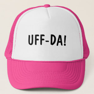 Grappige Noorse Zin UFF-DA Roze Hoed Trucker Pet
