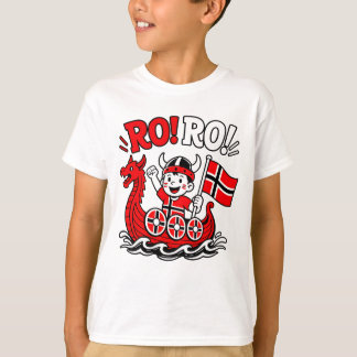 Grappige Noorwegen Viking, Schattige Cartoon Noors T-shirt
