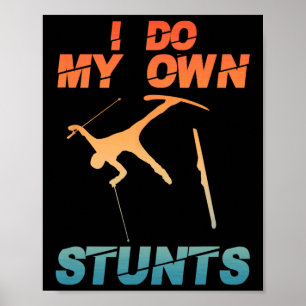 Grappige Nordic bergskisport kunst voor mannen vro Poster