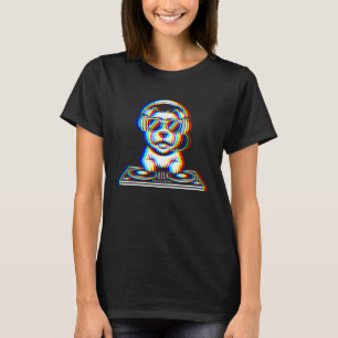 Grappige Norfolk Terrier DJ Glitch Rave EDM Muziek T-shirt