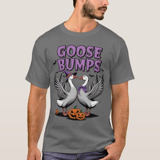 Grappige nostalgische ganzenhobbels Halloween T-shirt (Voorkant)