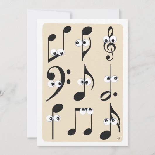 Grappige noten Muziek Overweging Kaart (Voorkant)