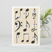 Grappige noten Muziek Overweging Kaart (Staand voorkant)