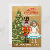 Grappige Notenkraker & Clara Voeg je gezicht toe K Feestdagenkaart (Voorkant)