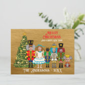 Grappige Notenkraker familie van 6 | Mam Pap Vier  Feestdagenkaart (Staand voorkant)