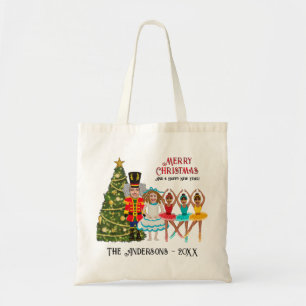 Grappige notenkraker familie van vijf   Drie meisj Tote Bag