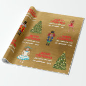 Grappige Notenkraker Familie van Vijf Goud Cadeaupapier (Uitgerold)