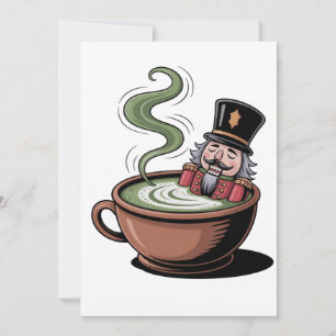 Grappige Notenkraker in een Matcha-Badkuip met Ker Bedankkaart