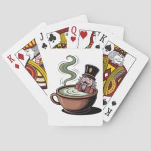 Grappige Notenkraker in een Matcha-Badkuip met Ker Pokerkaarten