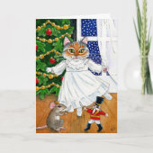 Grappige Notenkraker Kat Kerstmis Ballet kaart (Voorkant)