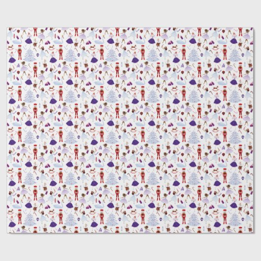 Grappige notenkraker kerst cadeaupapier (Vlak)