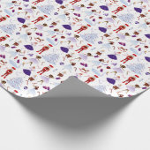 Grappige notenkraker kerst cadeaupapier (Hoek)