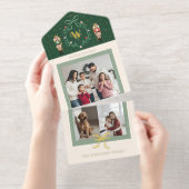 Grappige Notenkraker Kerst Monogram Bow Foto's All In One Uitnodiging (Uittrekbaar)