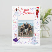 Grappige notenkraker kerstfoto feestdagenkaart (Staand voorkant)