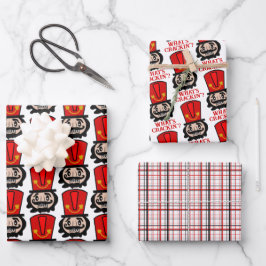 Grappige Notenkraker Kerstmis Inpakpapier Vel