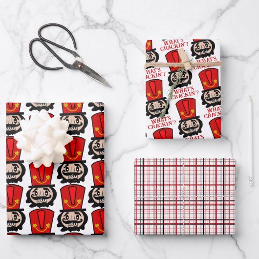 Grappige Notenkraker Kerstmis Inpakpapier Vel (Voorkant)