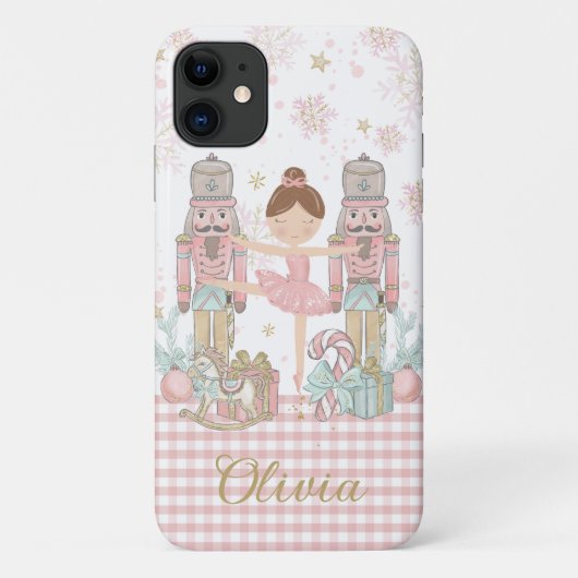 Grappige Notenkraker Pastel Roze Kerstballet Case-Mate iPhone Case (Achterkant)
