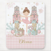 Grappige Notenkraker Pastel Roze Kerstballet Muismat (Voorkant)