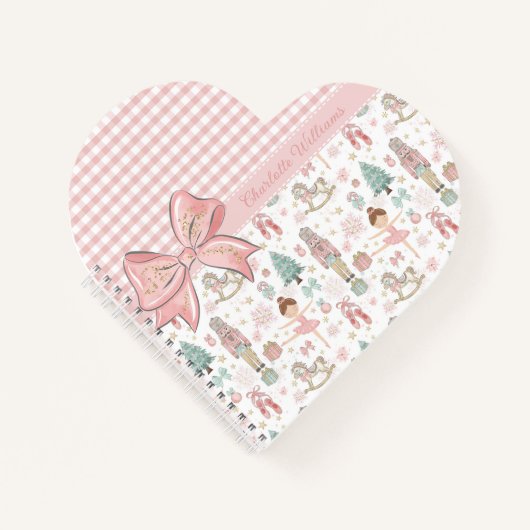 Grappige Notenkraker Pastel Roze Kerstballet Notitieboek (Voorkant)