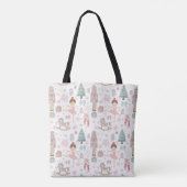 Grappige Notenkraker Pastel Roze Kerstballet Tote Bag (Achterkant)