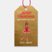 Grappige Notenkraker's Ballerina Vrolijk Kerstfees Cadeaulabel (Voorkant)