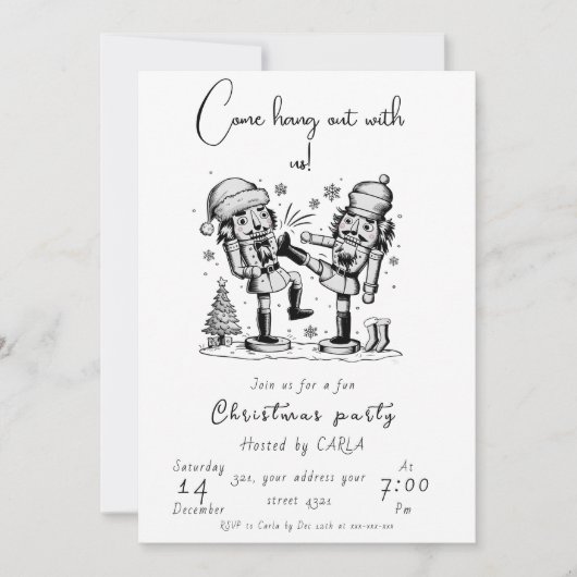 Grappige notenkrakers kerstfeest kaart (Voorkant)