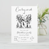 Grappige notenkrakers kerstfeest kaart (Staand voorkant)