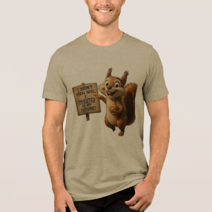 Grappige Notige Eekhoorn Heren Tri-Blend Grafisch Shirt