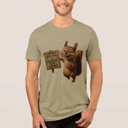 Grappige Notige Eekhoorn Heren Tri-Blend Grafisch  Shirt (Voorkant)