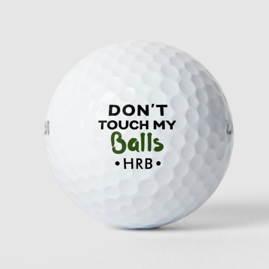 Grappige Novelt Golfbal Monogram Niet Aanraken Golfballen (Voorkant)