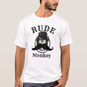 Grappige noviteit grappige stijl RUDE MONKEY T-shirt