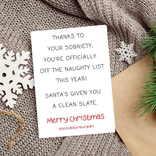 Grappige nuchterheid kerst Kaart, eenvoudige nucht Kaart