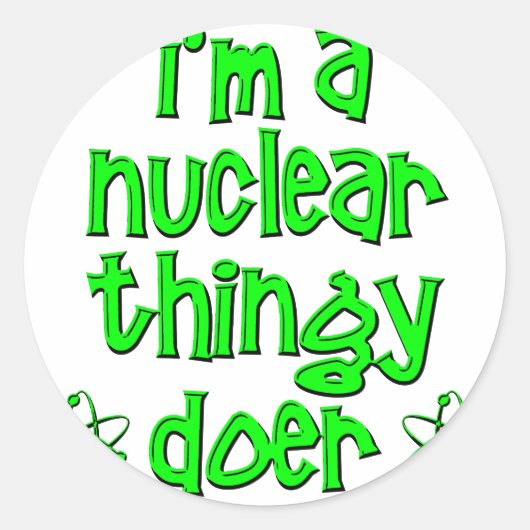 grappige nucleaire ronde sticker (Voorkant)
