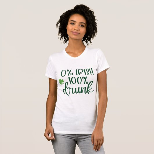 Grappige nul procent Iers St. Patrick's Day  T-shirt (Voorkant volledig)