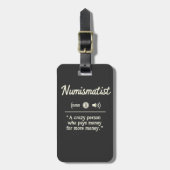 Grappige numismatische definitie van crypto-belegg bagagelabel (Voorkant verticaal)
