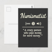 Grappige numismatische definitie van crypto-belegg briefkaart (Voorkant / Achterkant)