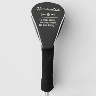 Grappige numismatische definitie van crypto-belegg golfheadcover