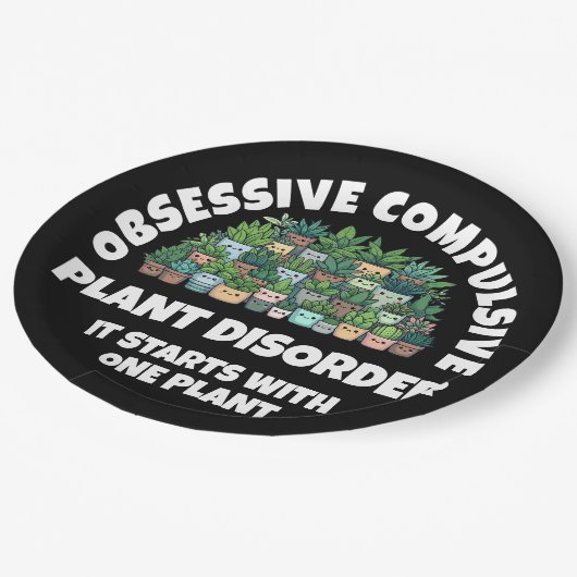 Grappige obsessief-compulsieve Plant stoornis Papieren Bordje (Gekanteld)