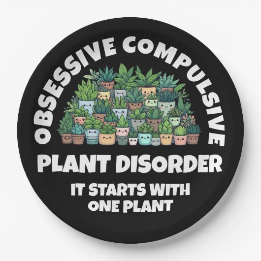Grappige obsessief-compulsieve Plant stoornis Papieren Bordje (Voorkant)