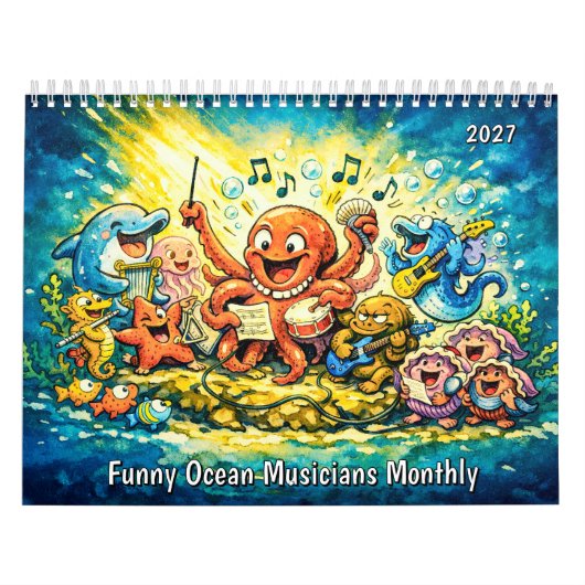 Grappige Oceaankalender voor Muzikanten Maandelijk Kalender (Hoes)